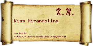 Kiss Mirandolina névjegykártya
