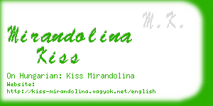 mirandolina kiss business card